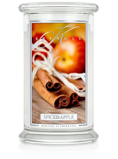 Świeca zapachowa, duży słoik KRINGLE CANDLE, Spiced Apple, 2 knoty Kringle Candle