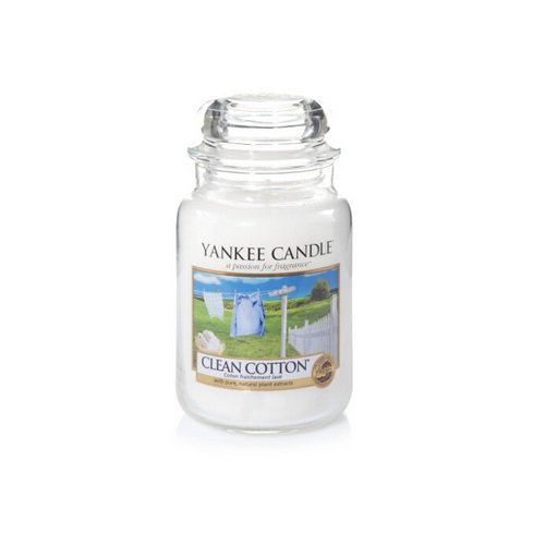 Świeca zapachowa, duży słój, Clean Cotton, 623 g Yankee Candle