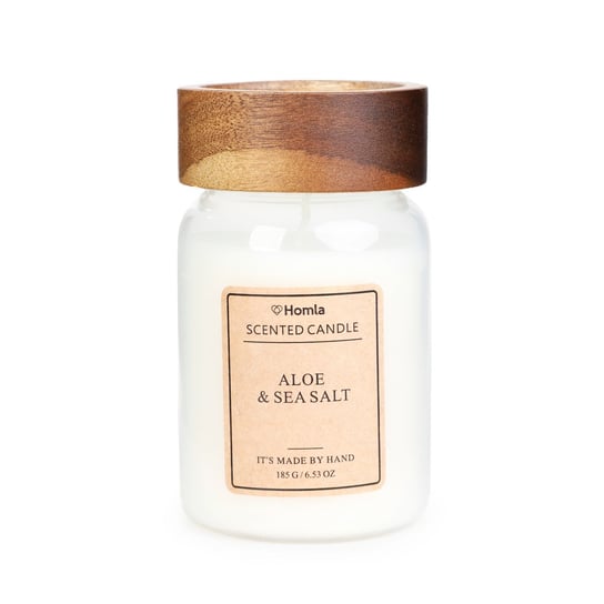 Świeca zapachowa ENVY Aloe & Sea Salt 185 g z nutami aloesu i soli morskiej HOMLA Homla