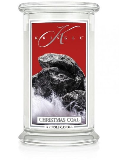 Świeca zapachowa Kringle Candle Christmas Coal, duży, klasyczny słoik, 623g z 2 knotami Kringle Candle