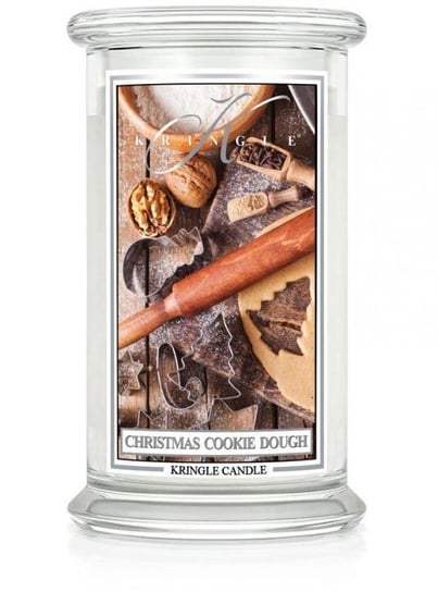 Świeca zapachowa Kringle Candle Christmas Cookie Dough, duży, klasyczny słoik, 623g z 2 knotami Kringle Candle