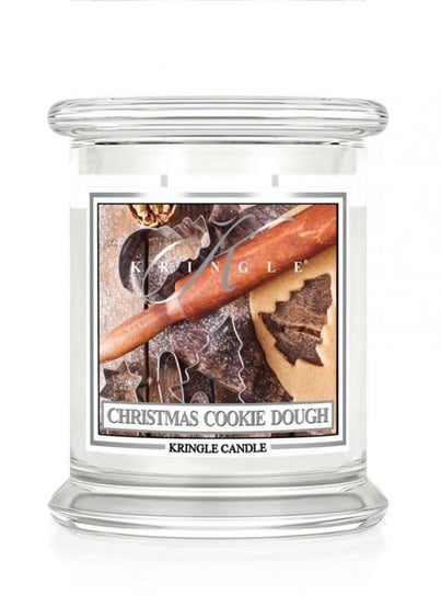 Świeca zapachowa Kringle Candle Christmas Cookie Dough, średni, klasyczny słoik, 411 g, z 2 knotami Kringle Candle