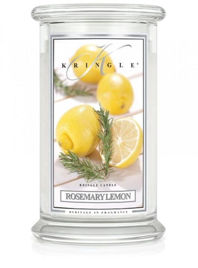 Świeca zapachowa KRINGLE CANDLE, Rosemary Lemon, duży, klasyczny słoik, 2 knoty Kringle Candle