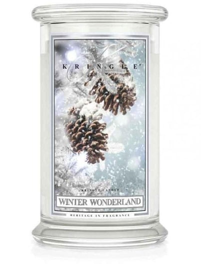 Świeca zapachowa KRINGLE CANDLE, Winter Wonderland, duży, klasyczny słoik, 2 knoty Kringle Candle