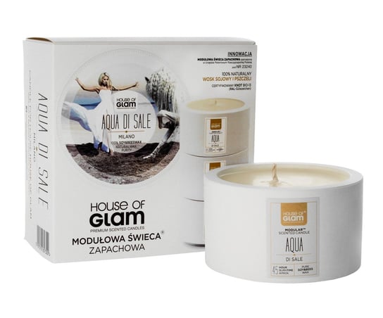 Świeca zapachowa modułowa HOUSE OF GLAM Aqua Di Sale Milano, 200 g House Of Glam