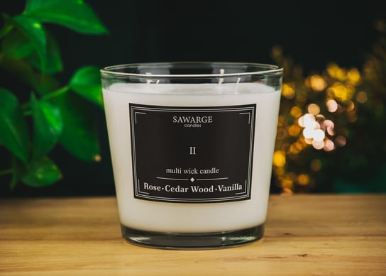 Świeca Zapachowa Sojowa No2 /70h/ Wanilia Róża Drzewo Cedrowe 800g/Sawarge candles Inna marka