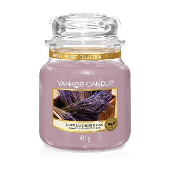 Świeca zapachowa średni słój Dried Lavender & Oak 411g Yankee Candle