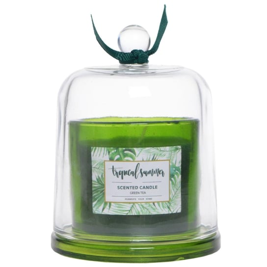 Świeca zapachowa w szklanej paterce - zielona herbata Skente 11 cm Duwen