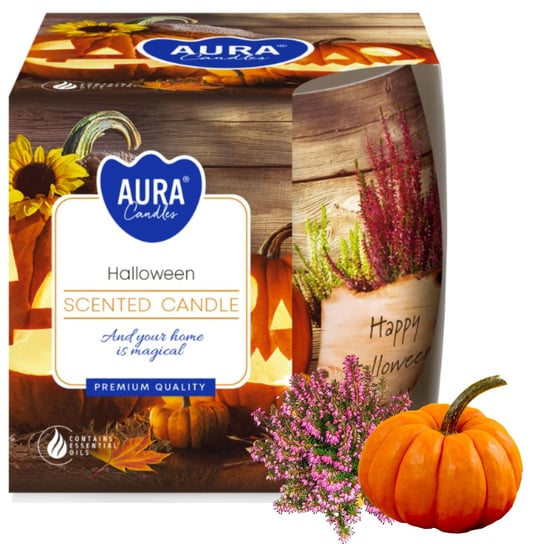 Świeca zapachowa w szkle BISPOL Aura 20H HALLOWEEN Aura