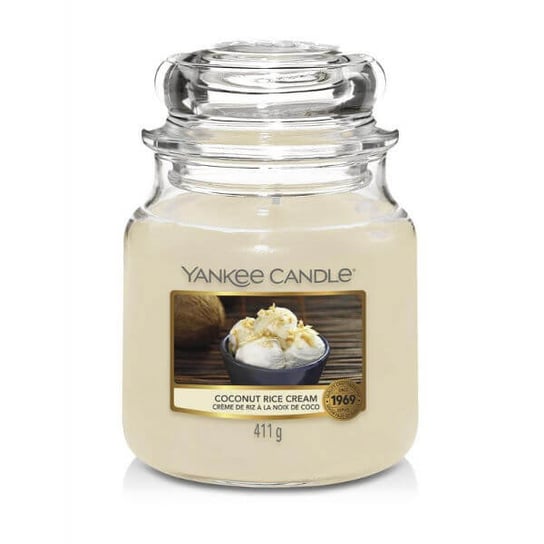 Świeca zapachowa Yankee Candle COCONUT RICE CREAM, średni słoik, 411g Yankee Candle
