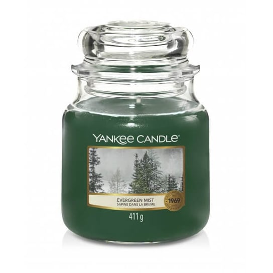 Świeca zapachowa YANKEE CANDLE Evergreen Mist, średni słoik, 411 g Yankee Candle