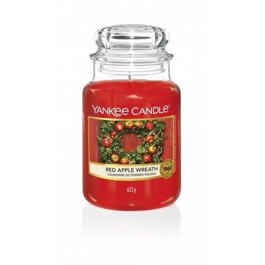 Świeca zapachowa Yankee Candle RED APPLE WREATH, duży słoik, 623g Yankee Candle