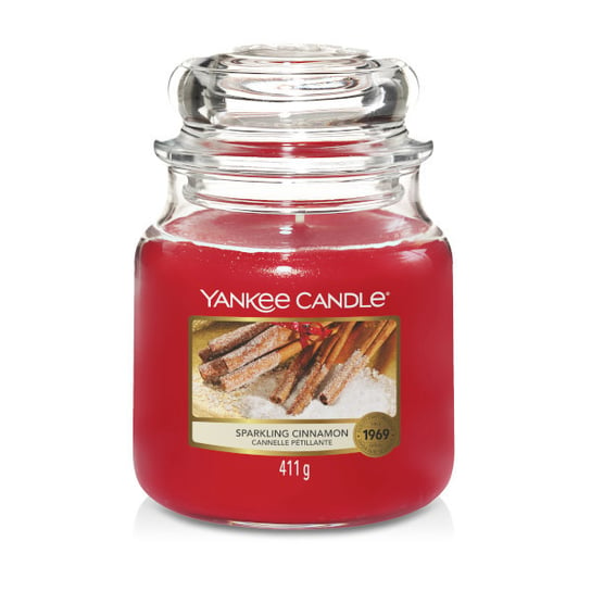 Świeca zapachowa Yankee Candle SPARKLING CINNAMON, średni słoik, 411g Yankee Candle