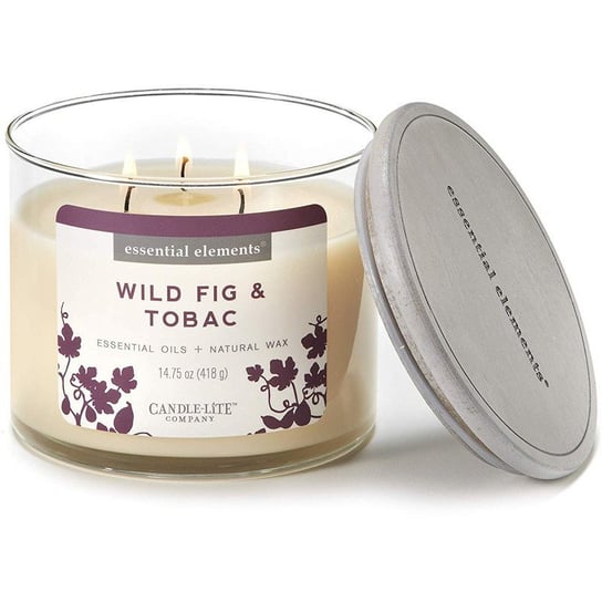 Świeca zapachowa z olejkami eterycznymi 3 knoty Wild Fig Tobac Candle-lite 418 g Inna marka