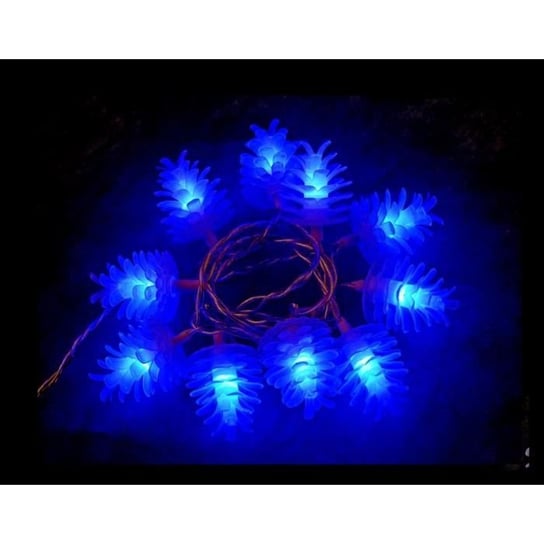 Świecąca girlanda w kształcie szyszek sosnowych z 10 niebieskimi diodami LED Inna marka