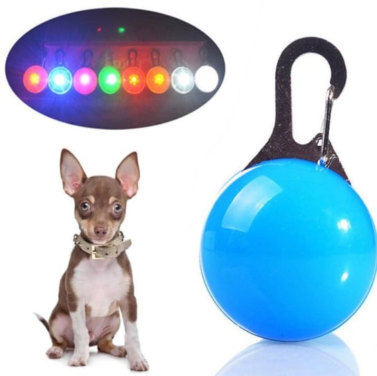 Świecąca lampka LED na obrożę zawieszka pies kota SATIS