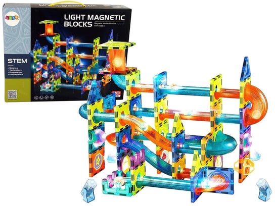 Świecąca Zjeżdżalnia Dla Kulek Klocki Magnetyczne 110 Elementów Inna marka