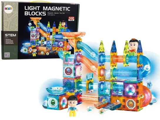 Świecąca Zjeżdżalnia Dla Kulek Klocki Magnetyczne 142 Elementy Inna marka