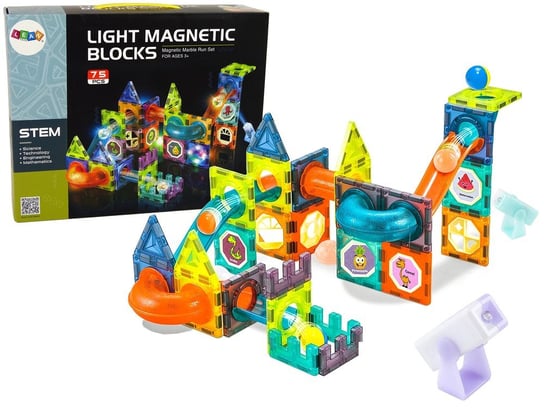 Świecąca Zjeżdżalnia Dla Kulek Klocki Magnetyczne 75 Elementów Inna marka