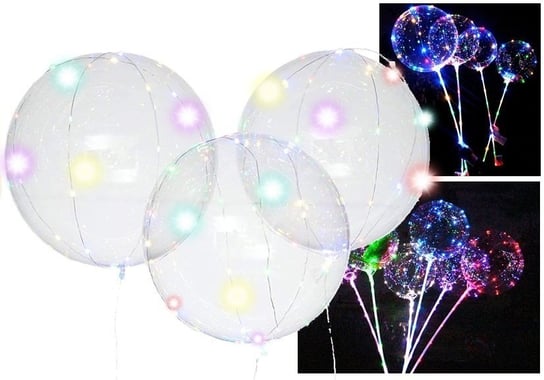 Świecący Balon Led Na Rurce Baterie Kolorowe Diody Lean Toys