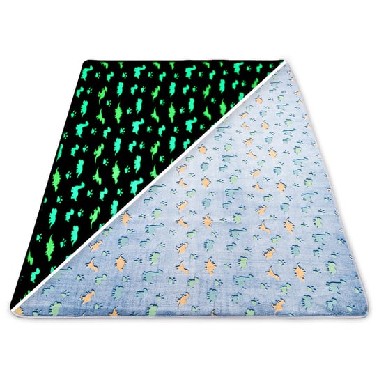 Świecący dywan do pokoju dziecięcego 160x120 cm - dziecięcy dywan fluorescencyjny do zabawy w dinozaury Amazinggirl