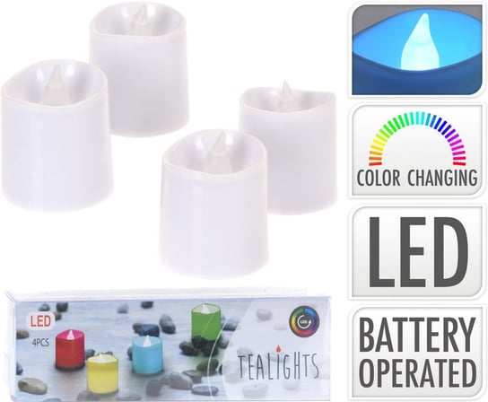 Świeczka Led Zmieniająca Kolor Zestaw 4 Szt. Na Baterie Inna marka