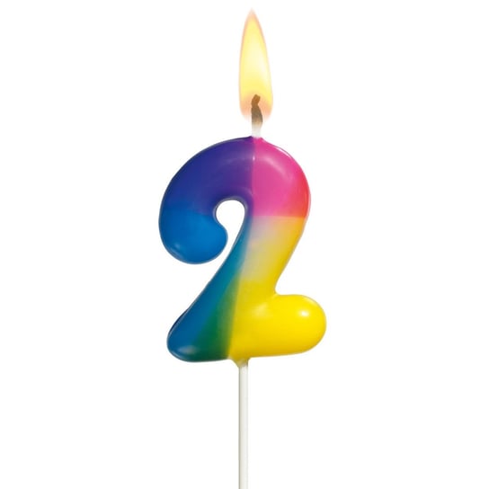 Świeczka na tort urodziny cyfra 2 4,5cm SUSY-CARD - cyfra 2 Pelikan