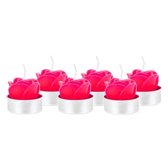 Świeczka Tealight Zestaw 6 Szt. Walentynki Dzień Kobiet - Róża Czerwona Inna marka