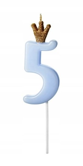 Świeczka urodzinowa Cyferka 5 jasnoniebieska 9,5cm Party Deco
