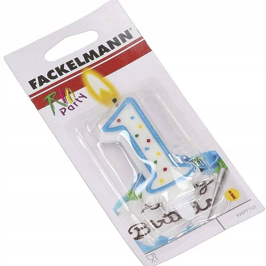 ŚWIECZKA URODZINOWA CYFRA 1 JEDYNKA FACKELMANN 7,5x1,5cm Fackelmann