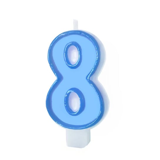 Świeczka urodzinowa niebieska cyfra 8 Inna marka
