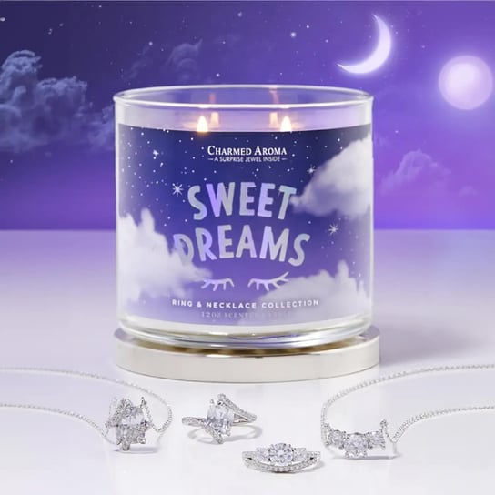 Świeczka z biżuterią Naszyjnik i Pierścionek Charmed Aroma - Sweet Dreams-6 S Inna marka