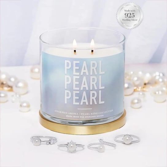 Świeczka z biżuterią Pierścionek z perłą Srebro 925 Charmed Aroma - Pearl-5 XS Inna marka