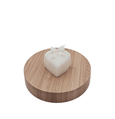 Świeczka zapachowa Serce z kokardą 3,4 cm Jabłko Cynamon Holipka