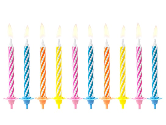 Świeczki urodzinowe, 10 sztuk PartyDeco