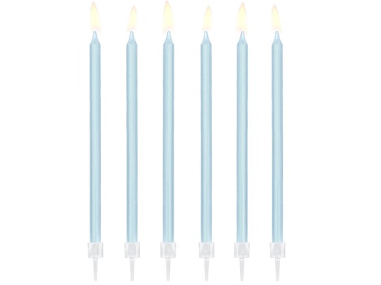 Świeczki urodzinowe gładkie, jasnoniebieskie, 14 cm, sztuk PartyDeco