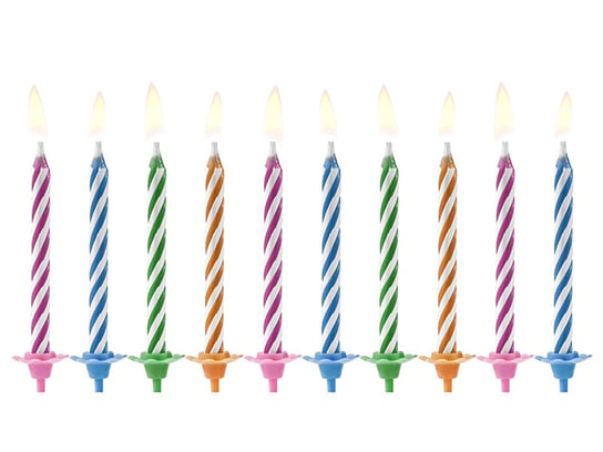 Świeczki urodzinowe, Magiczne, 10 sztuk PartyDeco