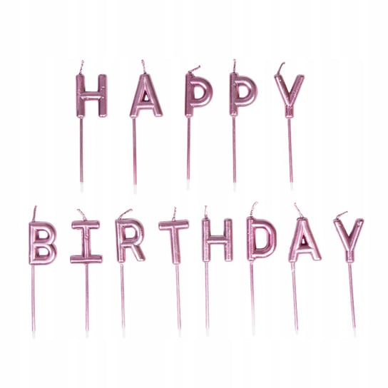 Świeczki Urodzinowe Na Tort Happy Birthday Różowe Urodziny Dekoracja Inna marka