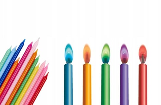Świeczki Urodzinowe Z Kolorowymi Płomieniami 12Szt Midex