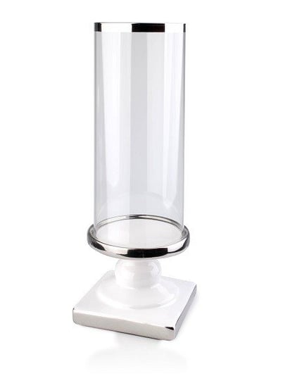 Świecznik, biało-srebrny, 39x13 cm 