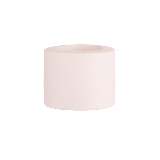 Świecznik ceramiczny, ALTOMDESIGN, pudrowy róż, 6,5x6,5x5,5 cm ALTOMDESIGN