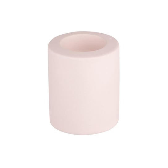 Świecznik ceramiczny, ALTOMDESIGN, pudrowy róż, 6,5x6,5x8 cm ALTOMDESIGN