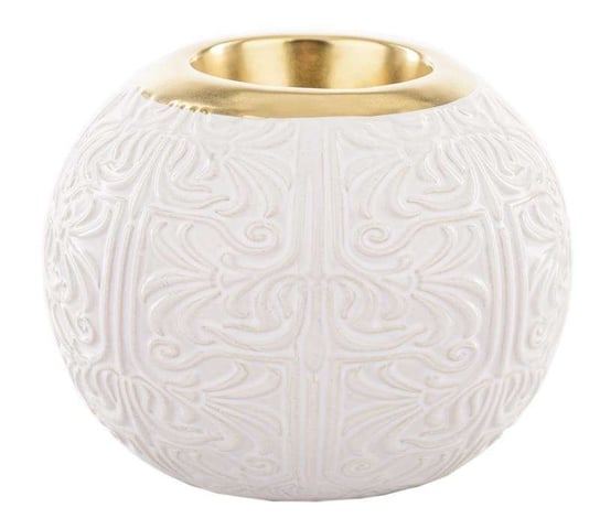 Świecznik Ceramiczny Biały Ręcznie Wykonany Art-Pol