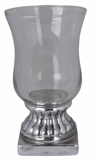 Świecznik ceramiczny srebrny ze szklaną górą duży Inna marka
