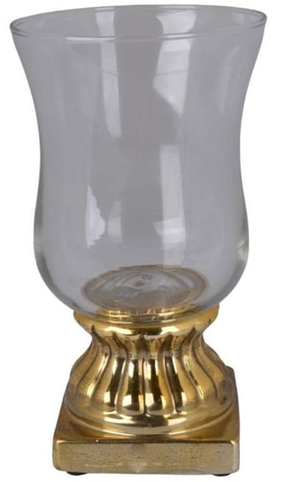 Świecznik ceramiczny złoty ze szklaną górą mały Inna marka