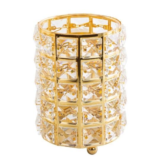 Świecznik Dekoracyjny Z Kryształkami Tesa 11X15 Złoty Eurofirany