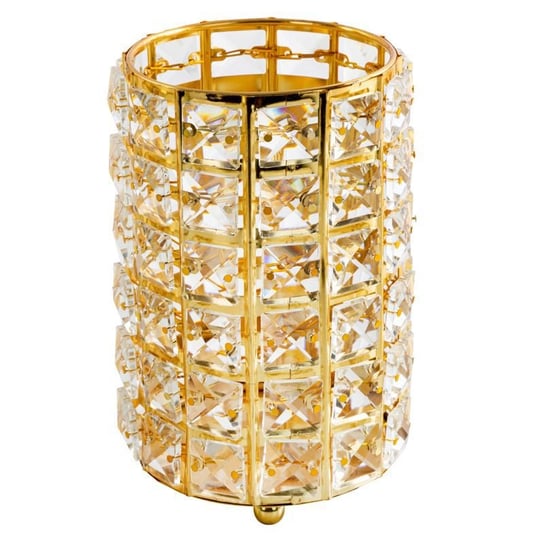 Świecznik Dekoracyjny Z Kryształkami Tesa 12X17 Złoty Eurofirany