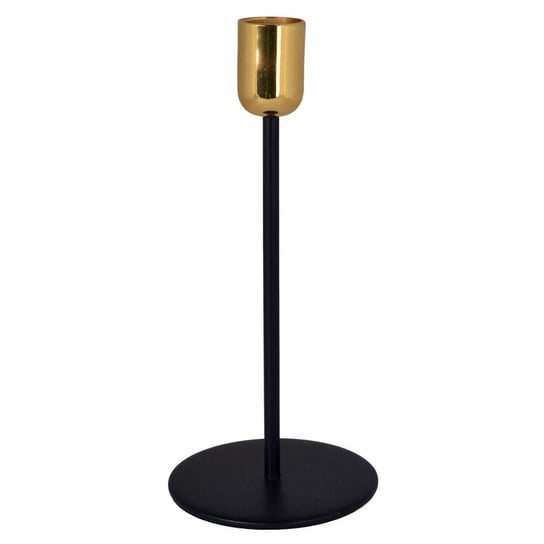 Świecznik industrialny - czarno-złoty 22 cm Duwen
