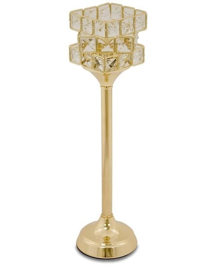 Świecznik metalowy, złoty, 43x13x9,5 cm Art-Pol