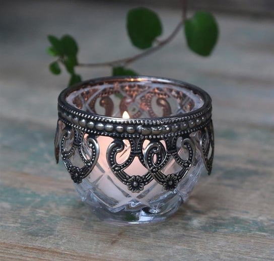 Świecznik na tealight Chic Antique, srebrny, 5,5x6,5 cm Pigmejka